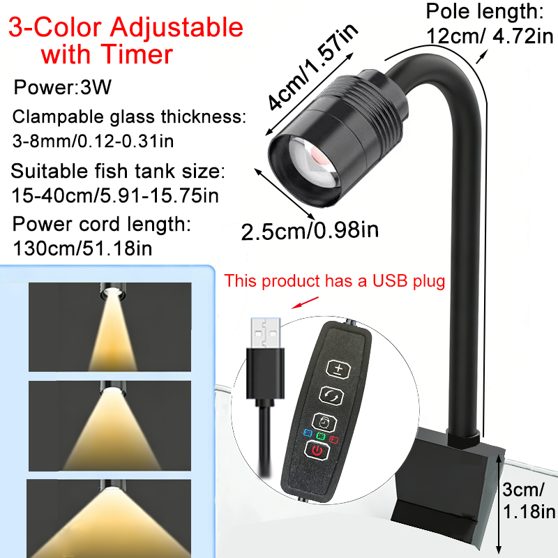 Aquarium Plant Light - USB 3W Южноамериканский аквариумный прожектор с