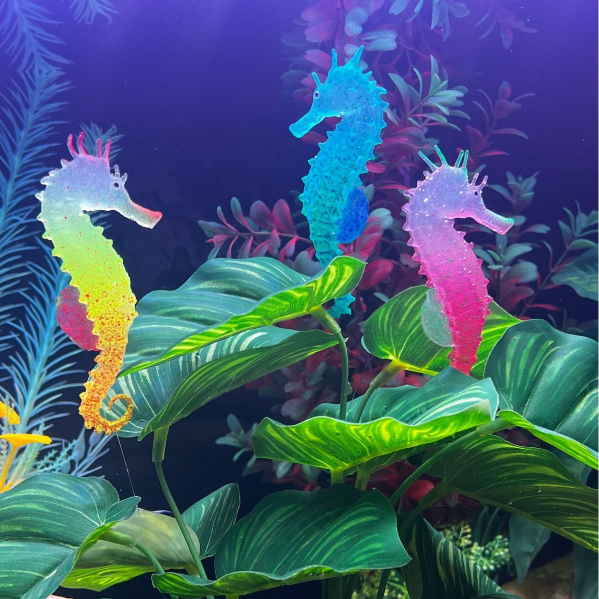 Aquarium Plant Substrate - Имитация светящегося морского конька для украшения