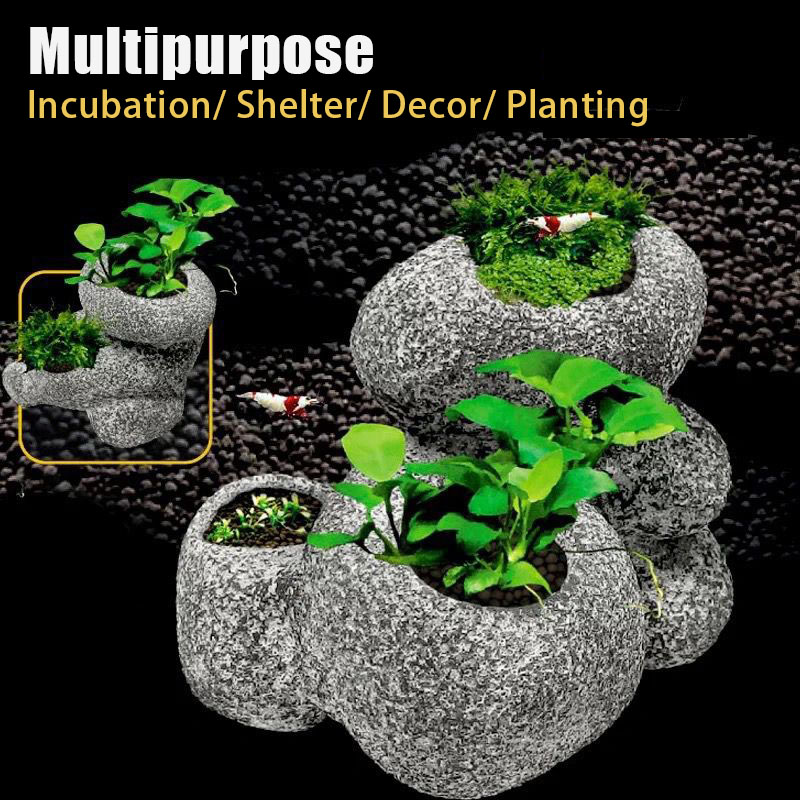Plant Aquarium Pot - Инкубационное укрытие для рыб, креветок, пещера,