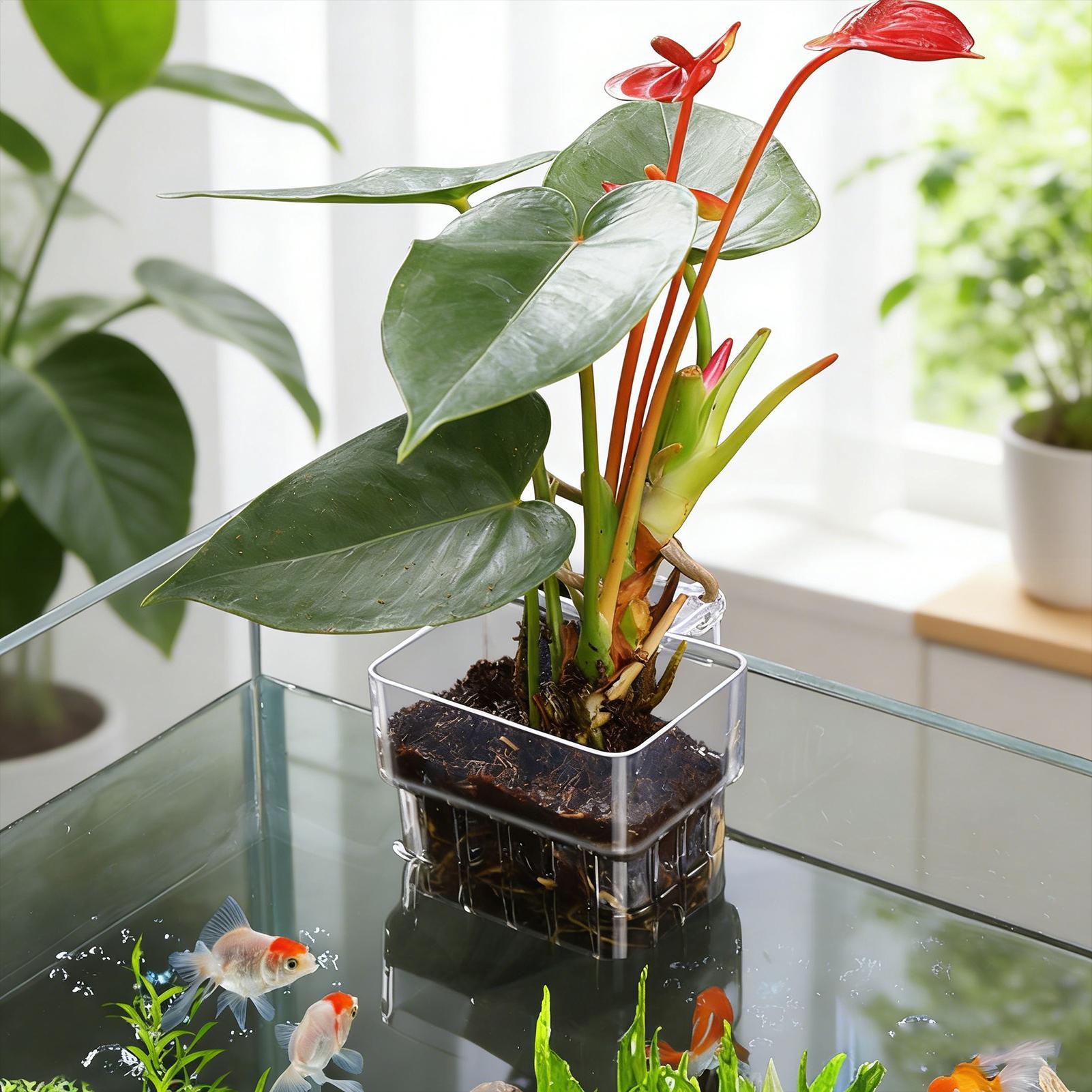 Прозрачный подвесной держатель – обзор и цена Plant Aquarium Pot